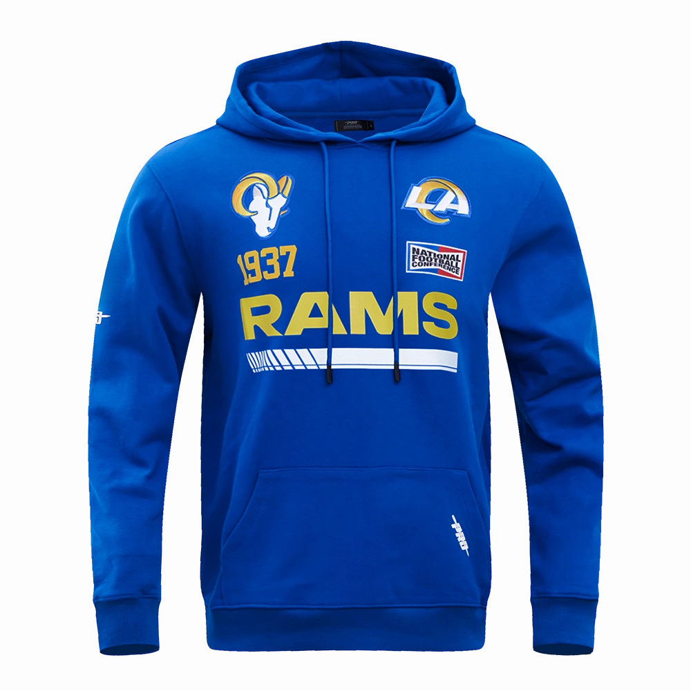 NFL LOS ANGELES RAMS FAST LANE FLC PO HOODIE (ROYAL BLUE)