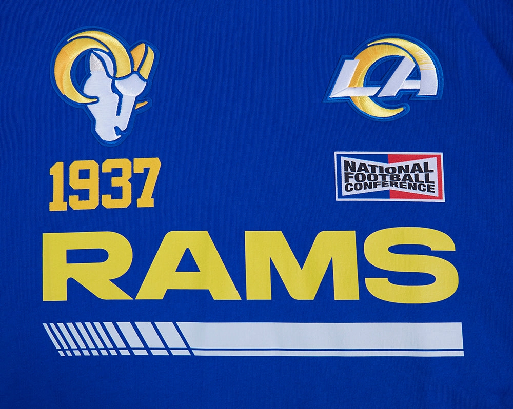 NFL LOS ANGELES RAMS FAST LANE FLC PO HOODIE (ROYAL BLUE)