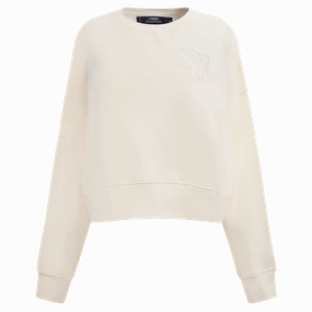 NFL LOS ANGELES RAMS NEUTRAL WOMEN'S FLEECE CREWNECK (EGGSHELL)