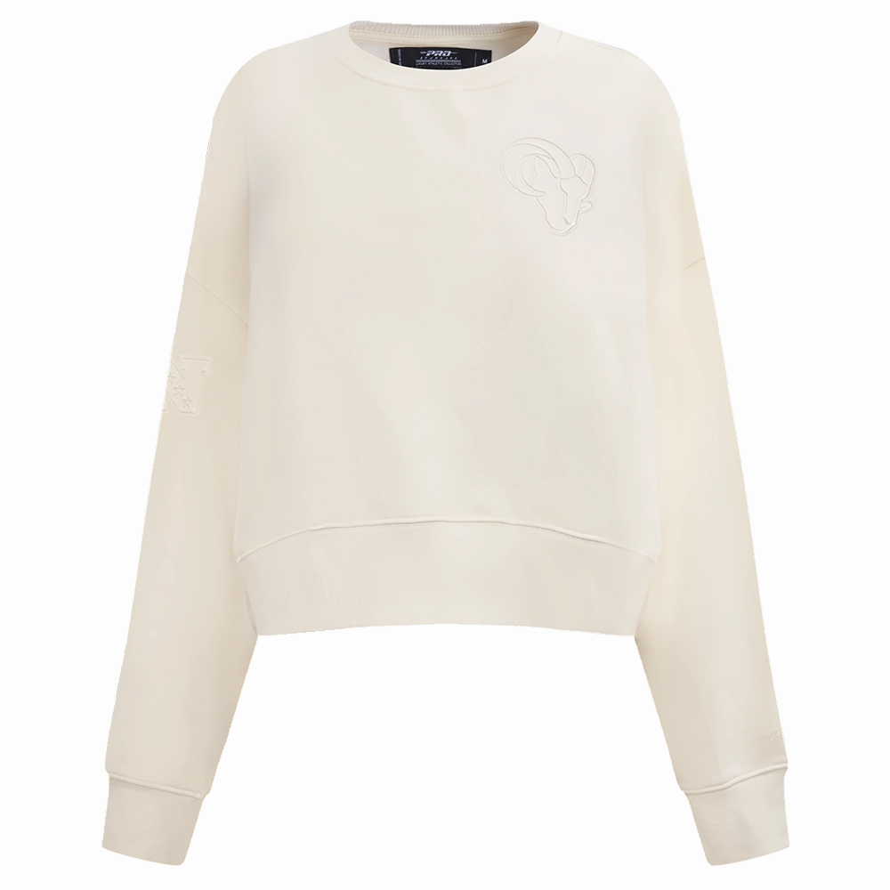 NFL LOS ANGELES RAMS NEUTRAL WOMEN'S FLEECE CREWNECK (EGGSHELL)