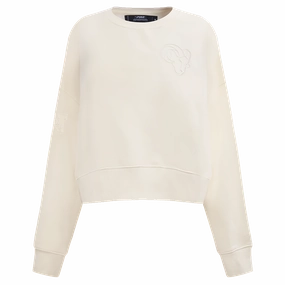 NFL LOS ANGELES RAMS NEUTRAL WOMEN'S FLEECE CREWNECK (EGGSHELL)