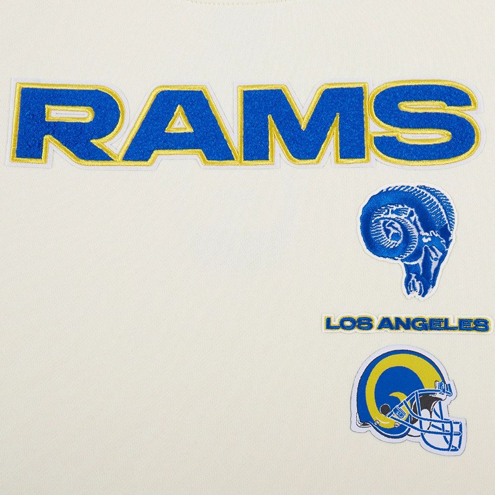 NFL LOS ANGELES RAMS RETRO CLASSIC WOMEN'S CREWNECK (EGGSHELL/ROYAL BLUE)