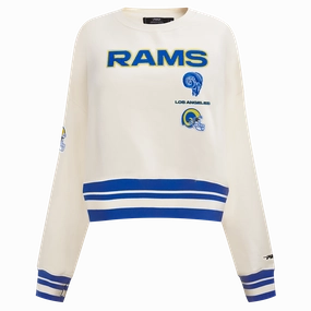 NFL LOS ANGELES RAMS RETRO CLASSIC WOMEN'S CREWNECK (EGGSHELL/ROYAL BLUE)