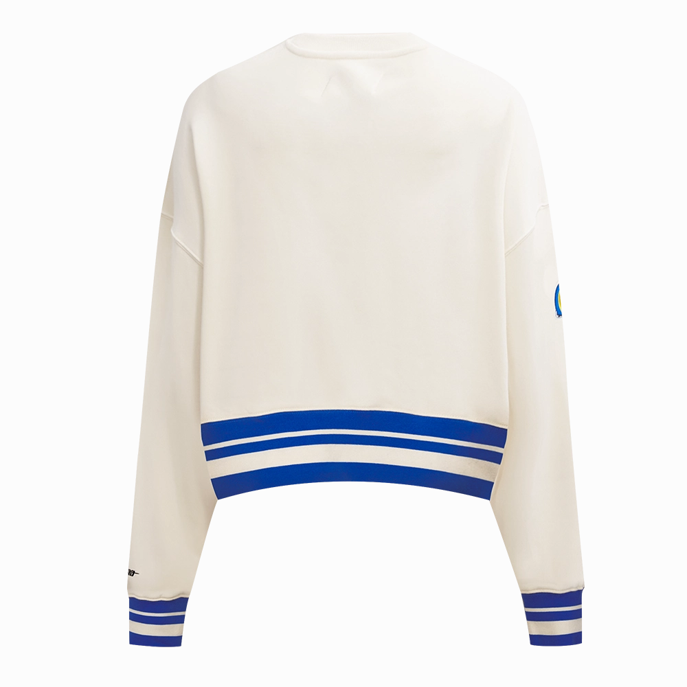 NFL LOS ANGELES RAMS RETRO CLASSIC WOMEN'S CREWNECK (EGGSHELL/ROYAL BLUE)