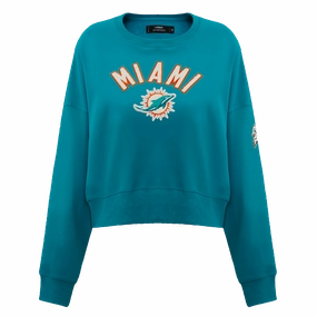 NFL MIAMI DOLPHINS CLASSIC WOMEN'S CREWNECK (TEAL)