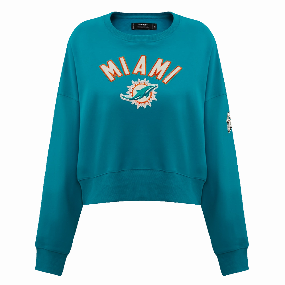 NFL MIAMI DOLPHINS CLASSIC WOMEN'S CREWNECK (TEAL)