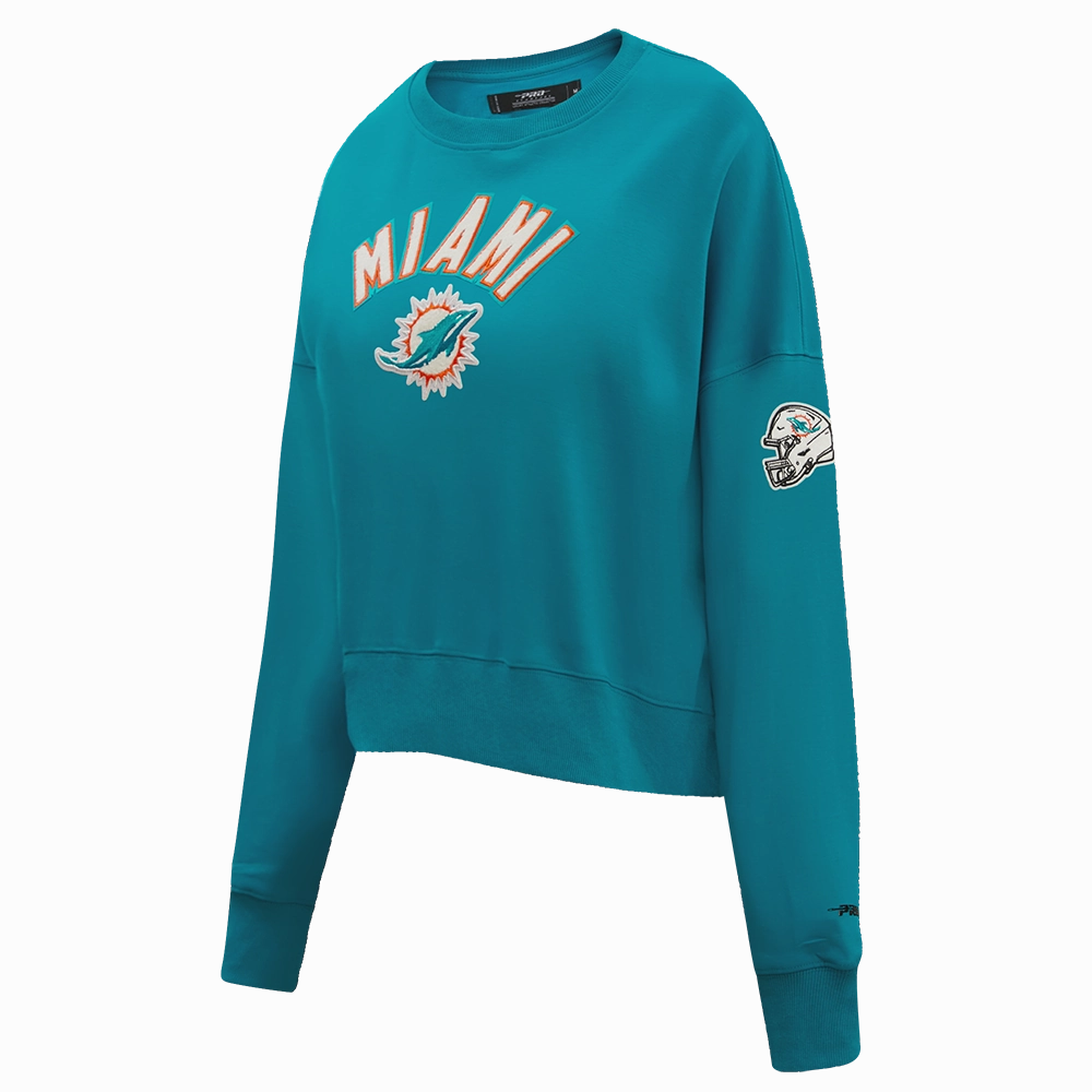 NFL MIAMI DOLPHINS CLASSIC WOMEN'S CREWNECK (TEAL)