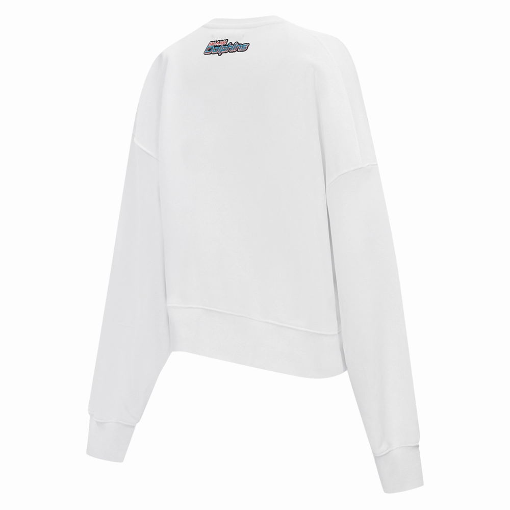 NFL MIAMI DOLPHINS CLASSIC WOMEN'S CREWNECK (WHITE)