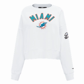 NFL MIAMI DOLPHINS CLASSIC WOMEN'S CREWNECK (WHITE)