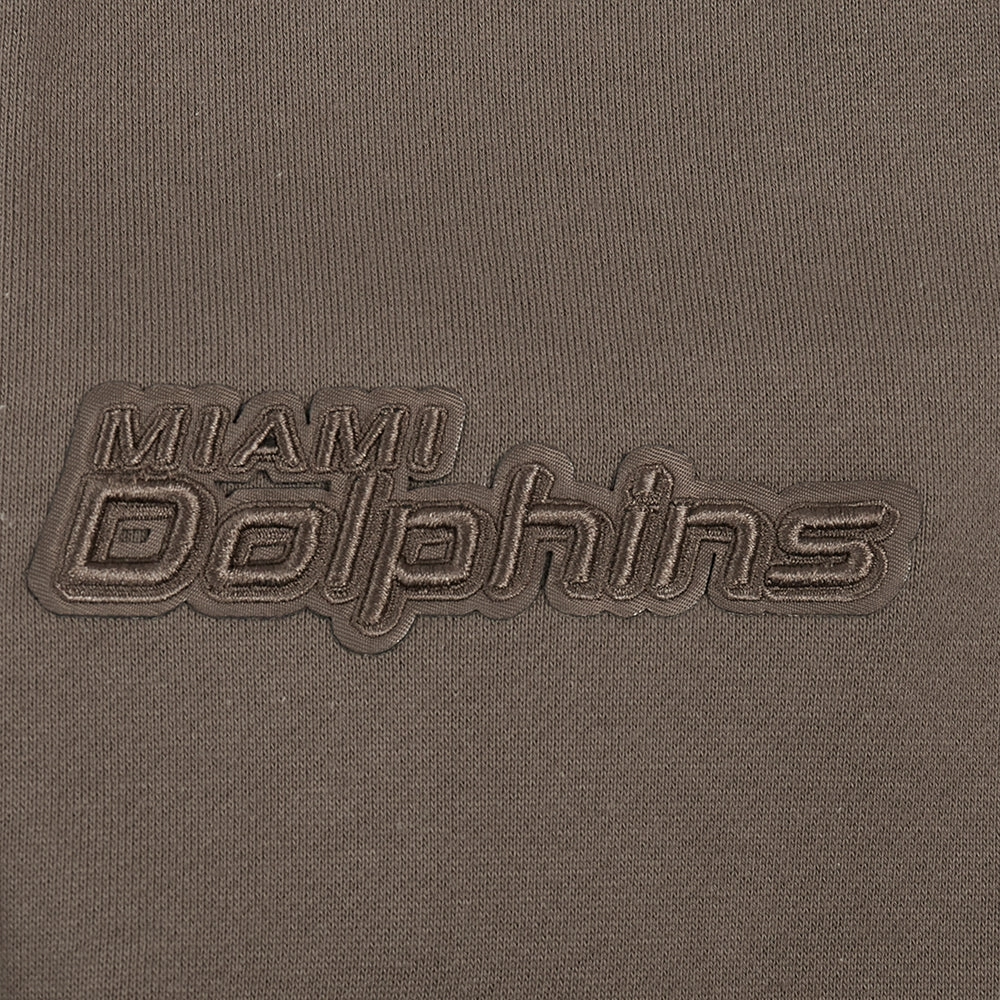 NFL MIAMI DOLPHINS NEUTRAL MEN'S DROP SHOULDER PULLOVER HOODIE (DARK TAUPE)