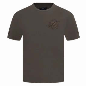 NFL MIAMI DOLPHINS NEUTRAL MEN'S DROP SHOULDER TEE (DARK TAUPE)