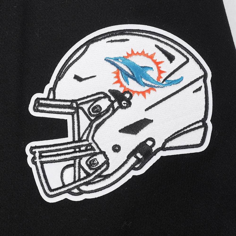 NFL MIAMI DOLPHINS OLD ENGLISH MEN'S PO HOODIE (BLACK)