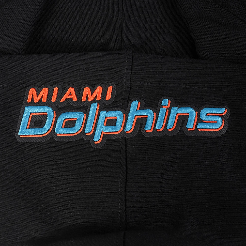 NFL MIAMI DOLPHINS OLD ENGLISH MEN'S PO HOODIE (BLACK)