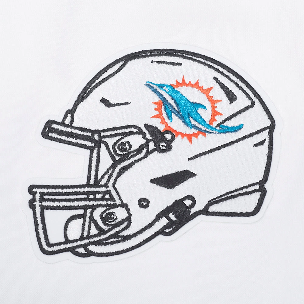 NFL MIAMI DOLPHINS OLD ENGLISH MEN'S PO HOODIE (WHITE)
