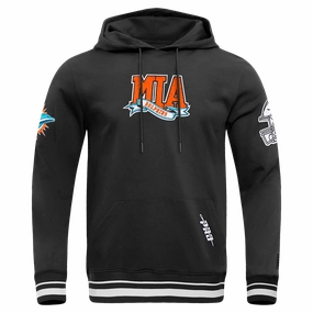 NFL MIAMI DOLPHINS TEAM PENNANTS MEN'S RIB FLEECE PULLOVER HOODIE (BLACK)