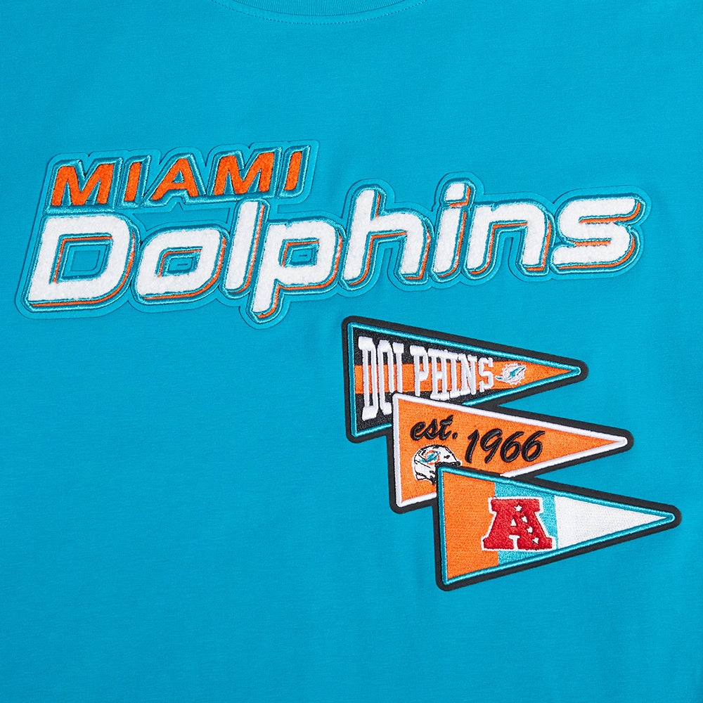 NFL MIAMI DOLPHINS TEAM PENNANTS MEN'S WORDMARK SJ TEE (TEAL)