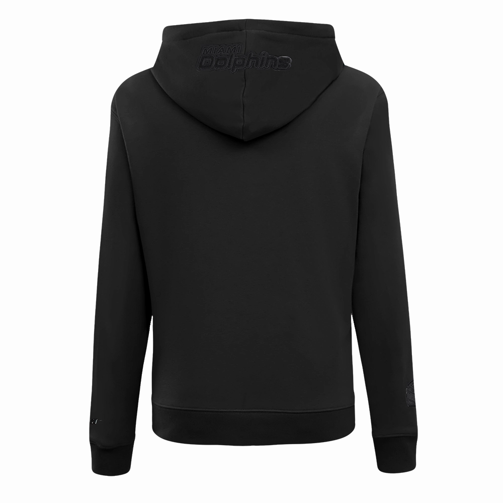 NFL MIAMI DOLPHINS TRIPLE BLACK WOMEN'S FLEECE PULLOVER HOODIE (TRIPLE BLACK)
