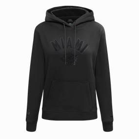 NFL MIAMI DOLPHINS TRIPLE BLACK WOMEN'S FLEECE PULLOVER HOODIE (TRIPLE BLACK)