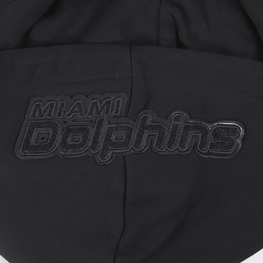 NFL MIAMI DOLPHINS TRIPLE BLACK WOMEN'S FLEECE PULLOVER HOODIE (TRIPLE BLACK)