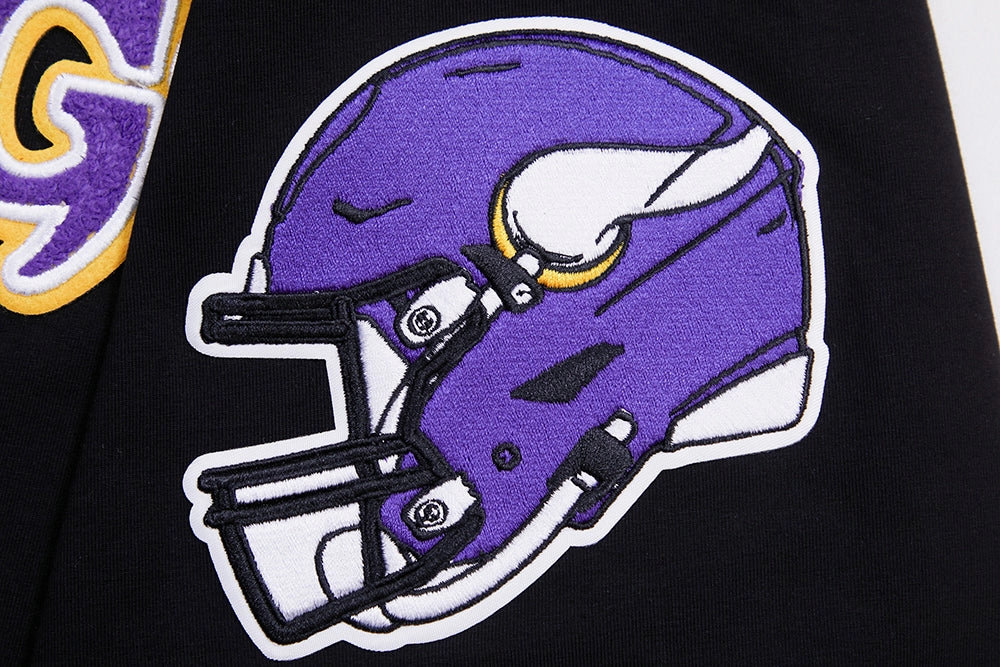 NFL MINNESOTA VIKINGS CLASSIC CHENILLE MEN'S   TEE (BLACK)