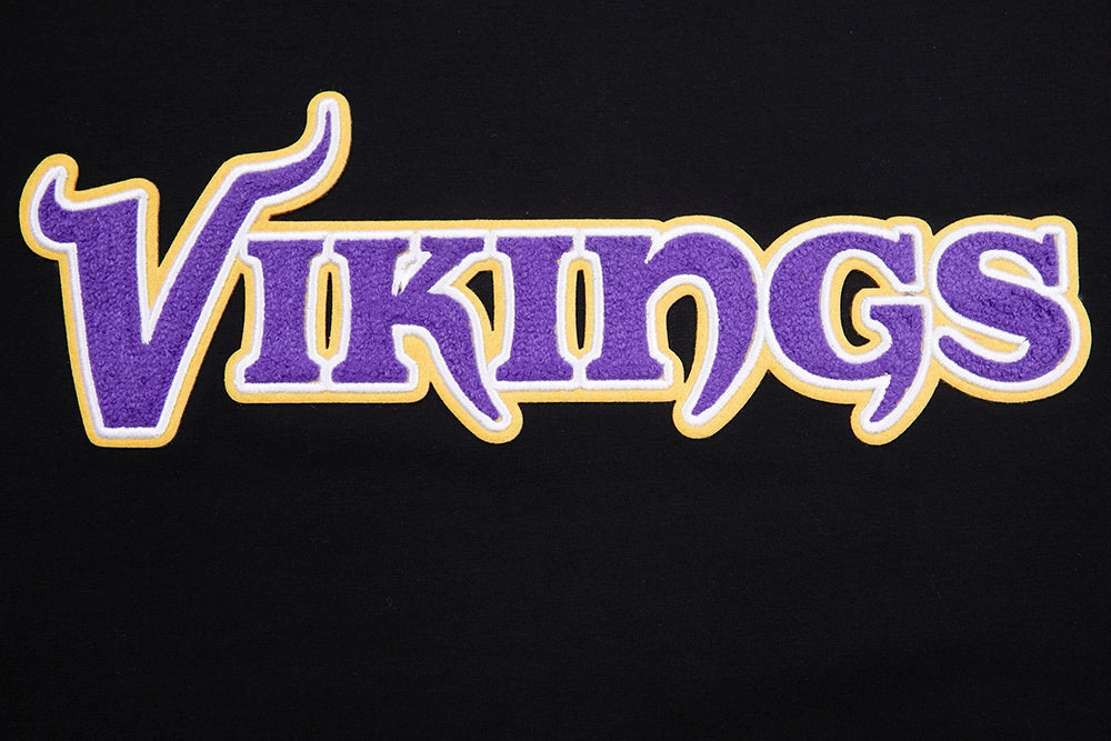 NFL MINNESOTA VIKINGS CLASSIC CHENILLE MEN'S   TEE (BLACK)
