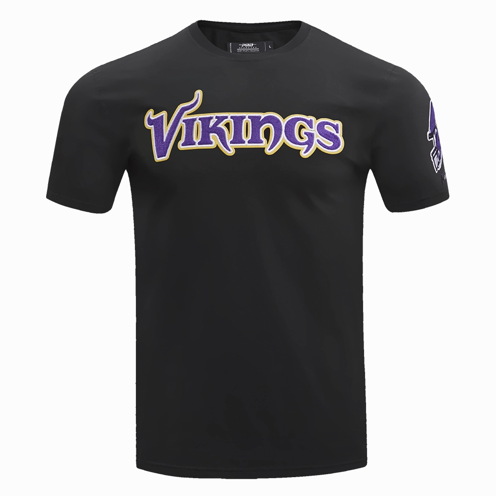 NFL MINNESOTA VIKINGS CLASSIC CHENILLE MEN'S   TEE (BLACK)