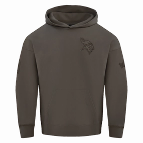 NFL MINNESOTA VIKINGS NEUTRAL MEN'S DROP SHOULDER PULLOVER HOODIE (DARK TAUPE)
