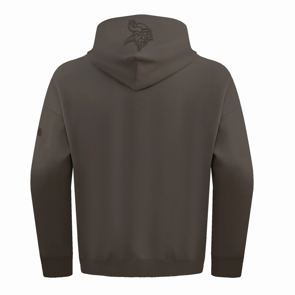 NFL MINNESOTA VIKINGS NEUTRAL MEN'S DROP SHOULDER PULLOVER HOODIE (DARK TAUPE)