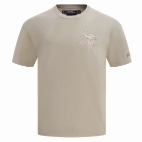 NFL MINNESOTA VIKINGS NEUTRAL MEN'S DROP SHOULDER TEE (TAUPE)