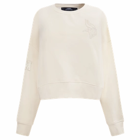 NFL MINNESOTA VIKINGS NEUTRAL WOMEN'S CREWNECK (EGGSHELL)