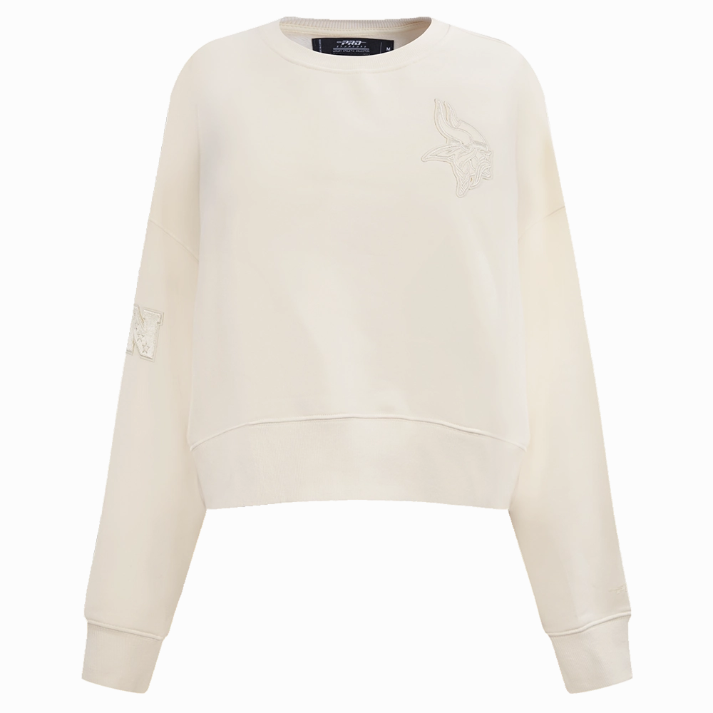 NFL MINNESOTA VIKINGS NEUTRAL WOMEN'S CREWNECK (EGGSHELL)