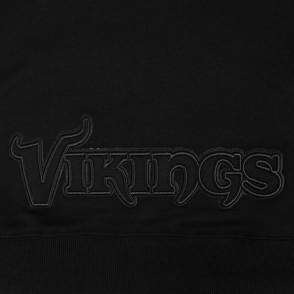 NFL MINNESOTA VIKINGS NEUTRAL WOMEN'S CROPPED PULLOVER HOODIE (BLACK)