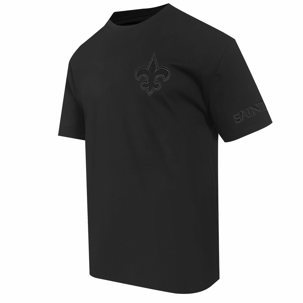 NFL NEW ORLEANS SAINTS NEUTRAL MEN'S COTTON JERSEY DROP SHOULDER TEE (BLACK)