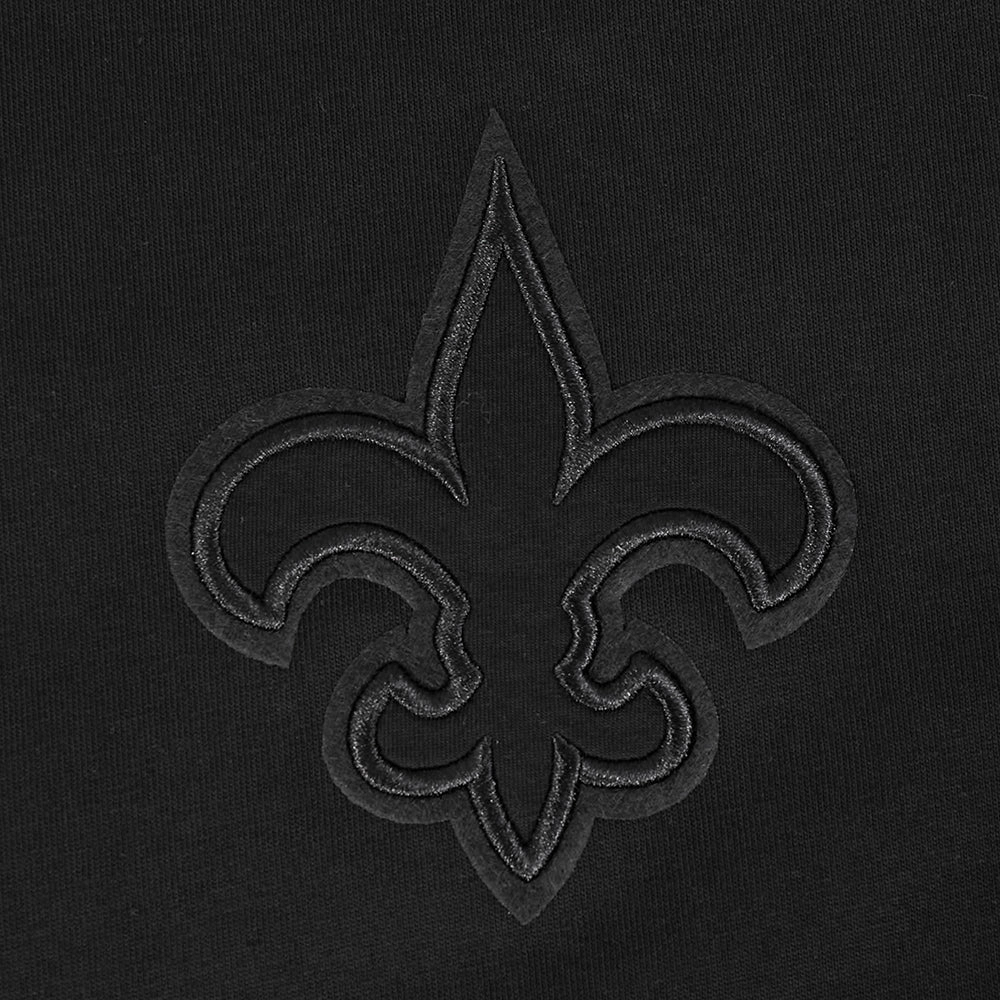 NFL NEW ORLEANS SAINTS NEUTRAL MEN'S COTTON JERSEY DROP SHOULDER TEE (BLACK)