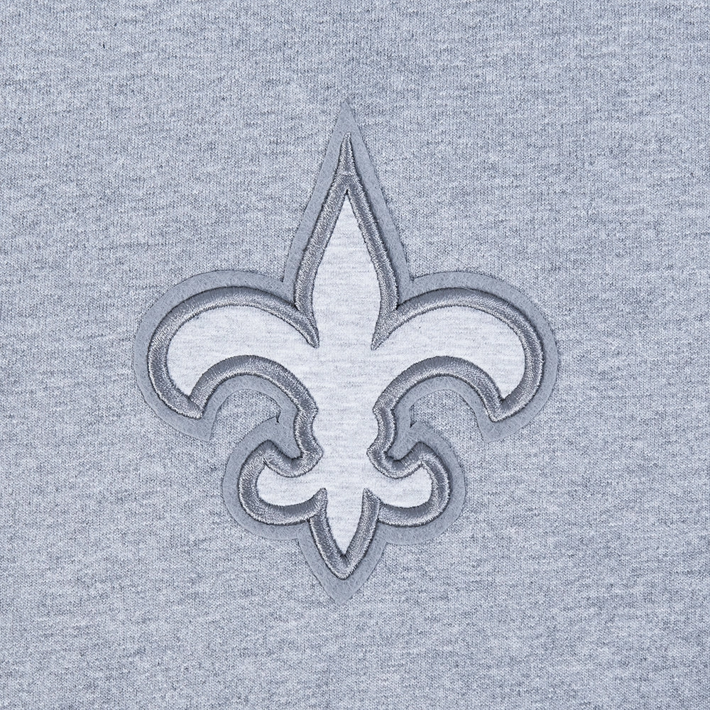 NFL NEW ORLEANS SAINTS NEUTRAL MEN'S COTTON JERSEY DROP SHOULDER TEE (DARK HEATHER GRAY)