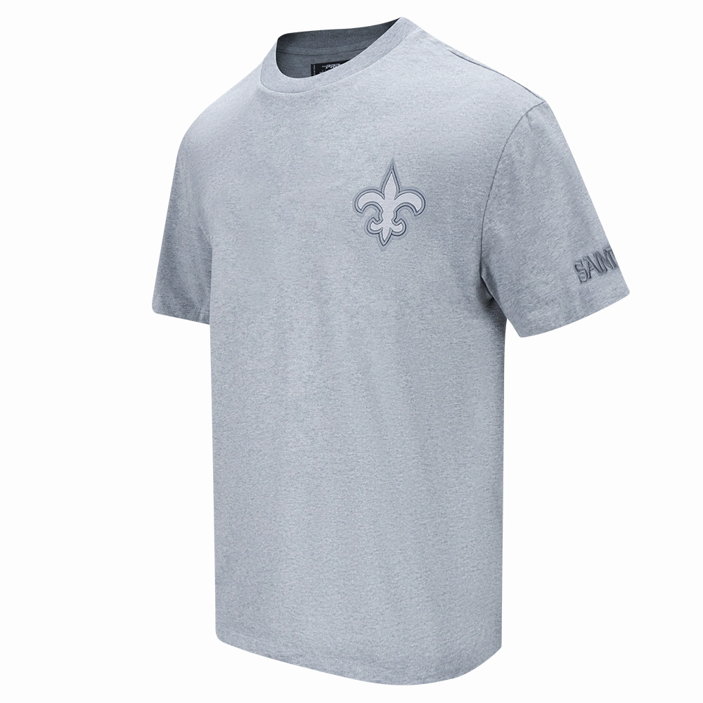 NFL NEW ORLEANS SAINTS NEUTRAL MEN'S COTTON JERSEY DROP SHOULDER TEE (DARK HEATHER GRAY)