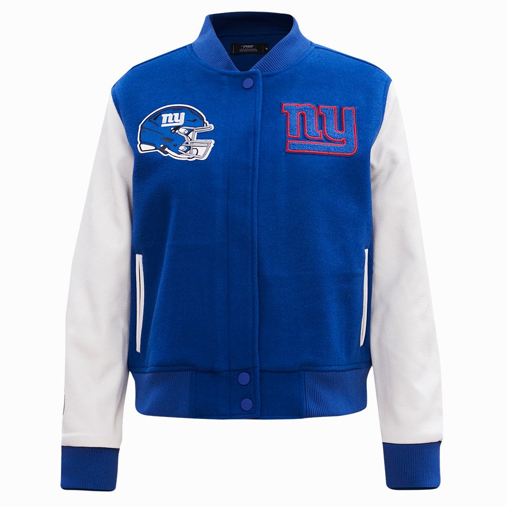 NFL NEW YORK GIANTS CLASSIC WOMEN'S WOOL VARSITY JACKET (DODGER BLUE/WHITE)