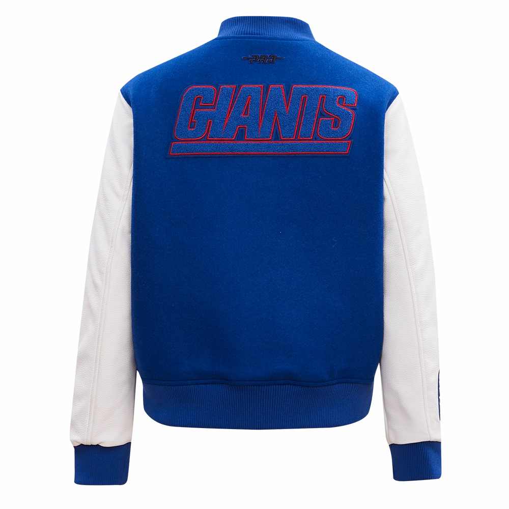 NFL NEW YORK GIANTS CLASSIC WOMEN'S WOOL VARSITY JACKET (DODGER BLUE/WHITE)