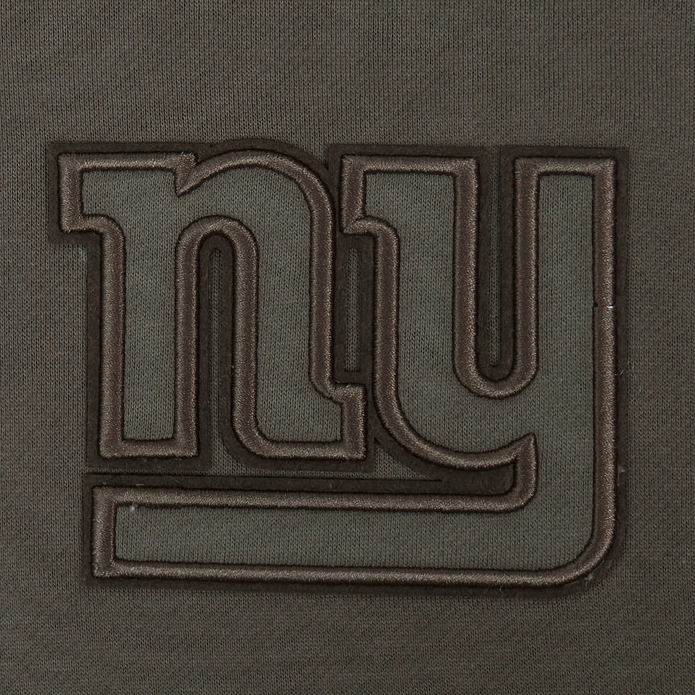 NFL NEW YORK GIANTS NEUTRAL DROP SHOULDER MEN'S PULLOVER HOODIE (DARK TAUPE)