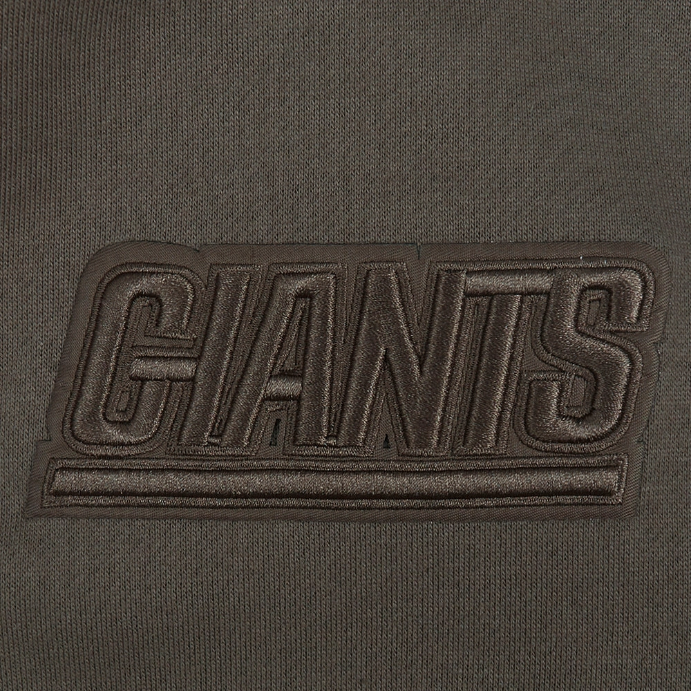 NFL NEW YORK GIANTS NEUTRAL DROP SHOULDER MEN'S PULLOVER HOODIE (DARK TAUPE)