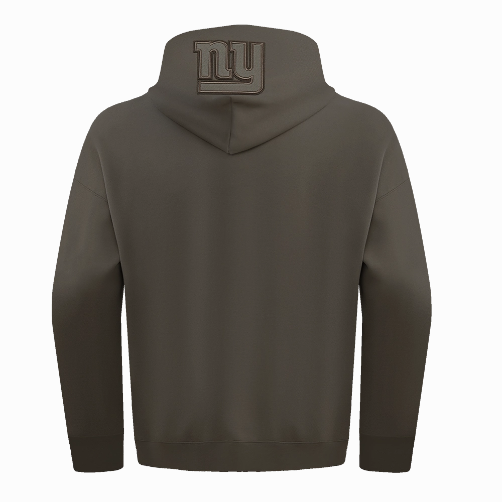 NFL NEW YORK GIANTS NEUTRAL DROP SHOULDER MEN'S PULLOVER HOODIE (DARK TAUPE)