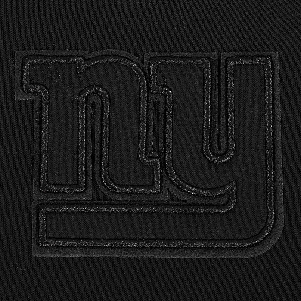 NFL NEW YORK GIANTS NEUTRAL WOMEN'S CROPPED PULLOVER HOODIE (BLACK)