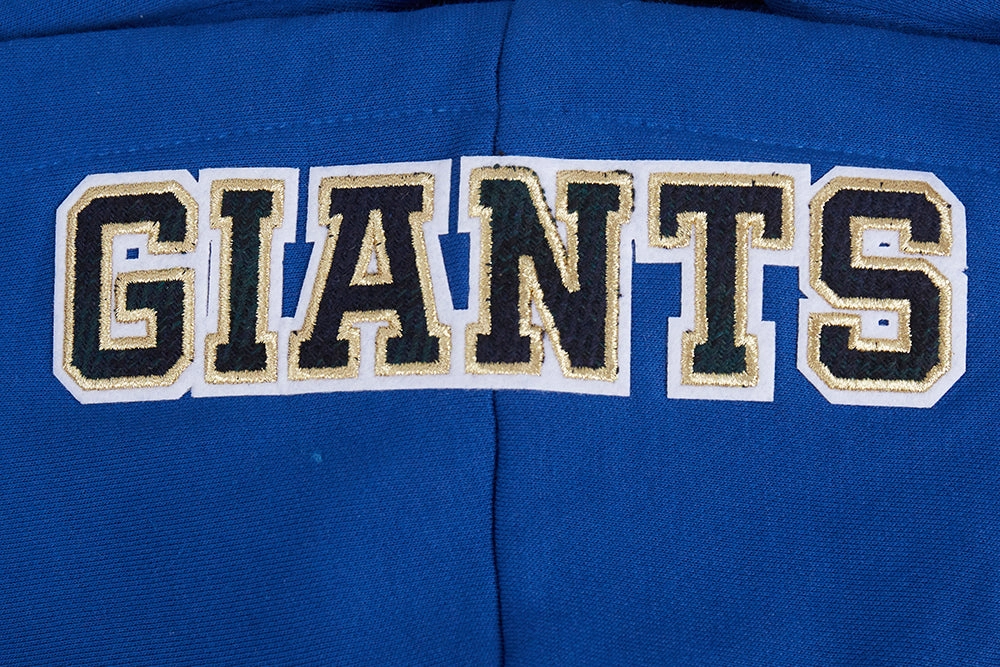NFL NEW YORK GIANTS PRO PREP RIB FLEECE WOMEN'S CROPPED PULLOVER HOODIE (DODGER BLUE)