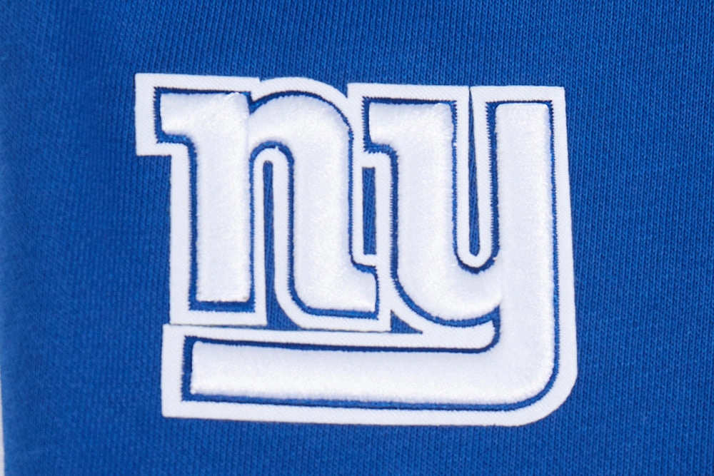 NFL NEW YORK GIANTS PRO PREP RIB FLEECE WOMEN'S CROPPED PULLOVER HOODIE (DODGER BLUE)