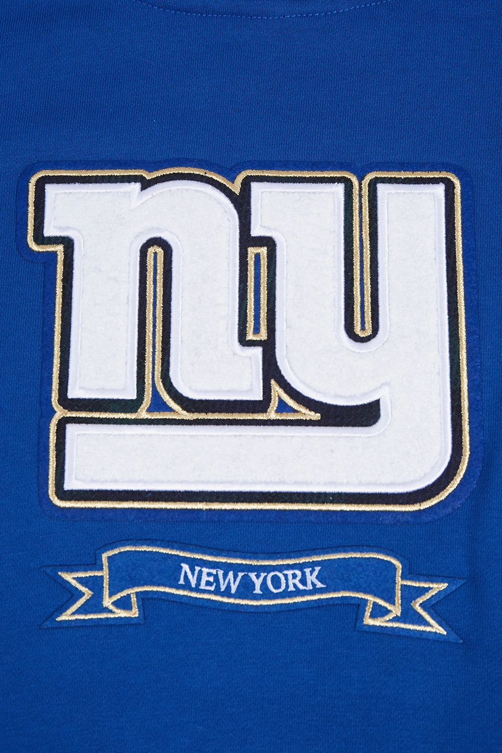 NFL NEW YORK GIANTS PRO PREP RIB FLEECE WOMEN'S CROPPED PULLOVER HOODIE (DODGER BLUE)