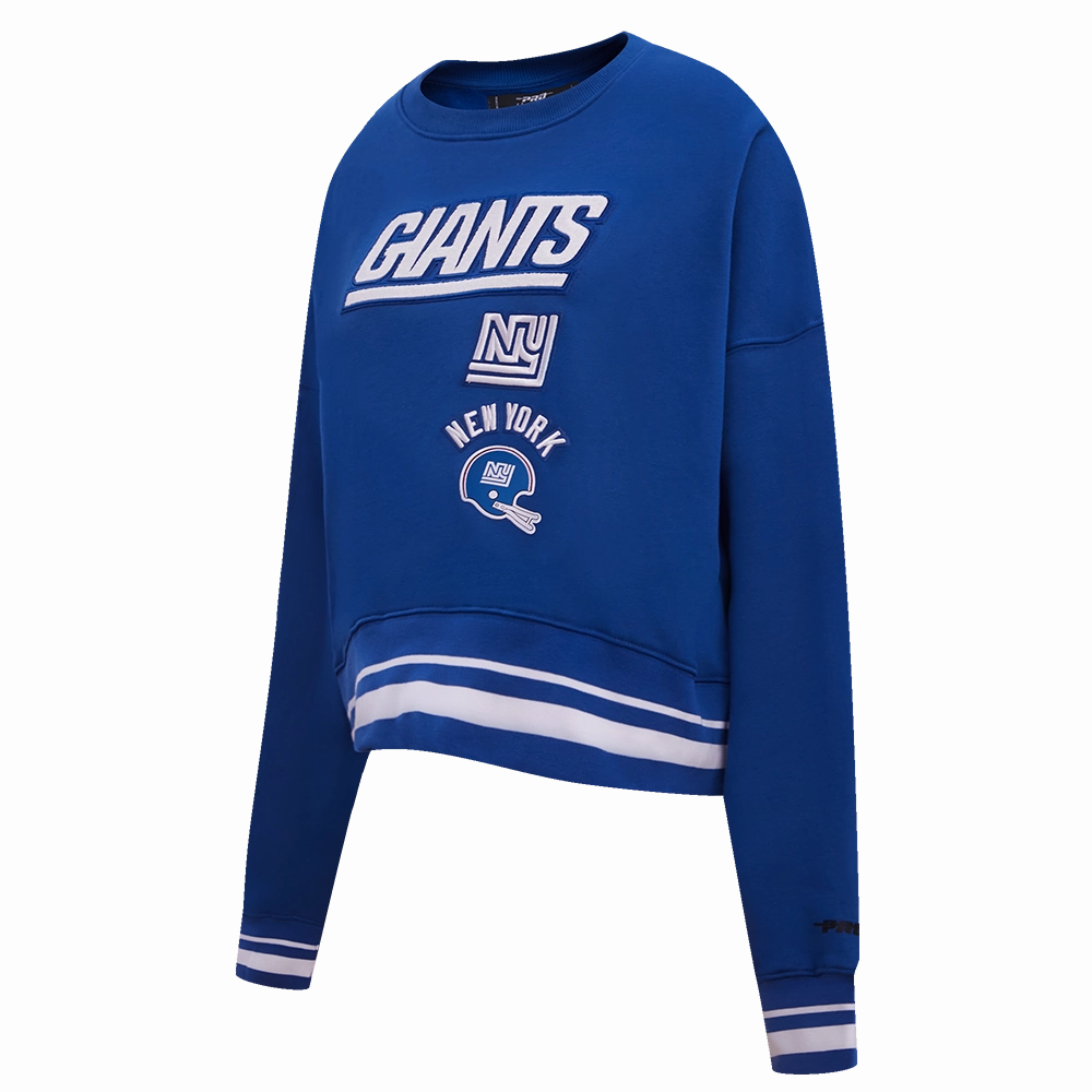 NFL NEW YORK GIANTS RETRO CLASSIC WOMEN'S RIB CREWNECK (DODGER BLUE)