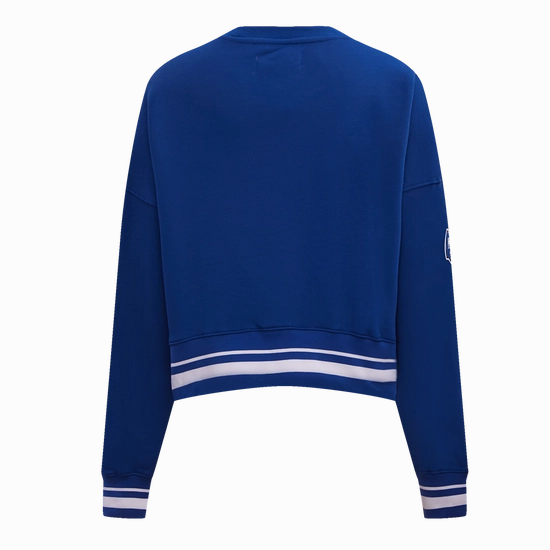 NFL NEW YORK GIANTS RETRO CLASSIC WOMEN'S RIB CREWNECK (DODGER BLUE)