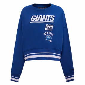 NFL NEW YORK GIANTS RETRO CLASSIC WOMEN'S RIB CREWNECK (DODGER BLUE)