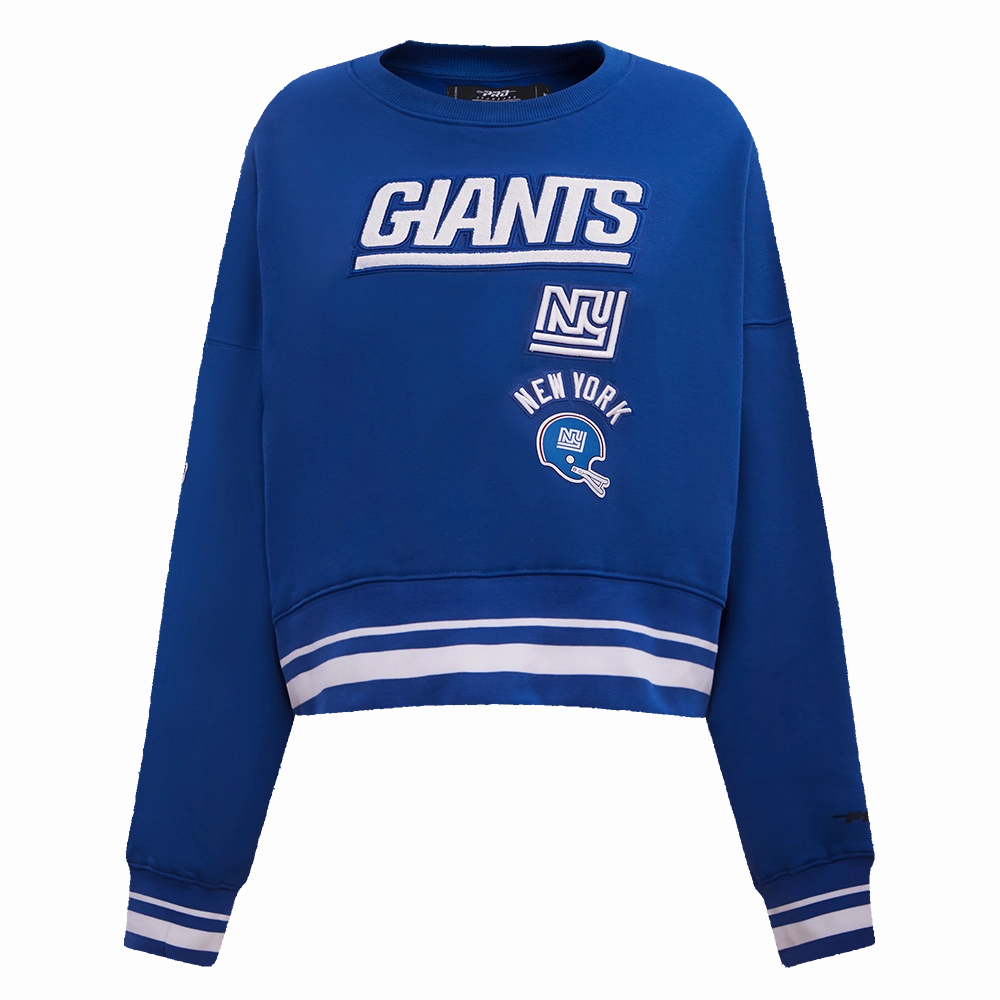 NFL NEW YORK GIANTS RETRO CLASSIC WOMEN'S RIB CREWNECK (DODGER BLUE)
