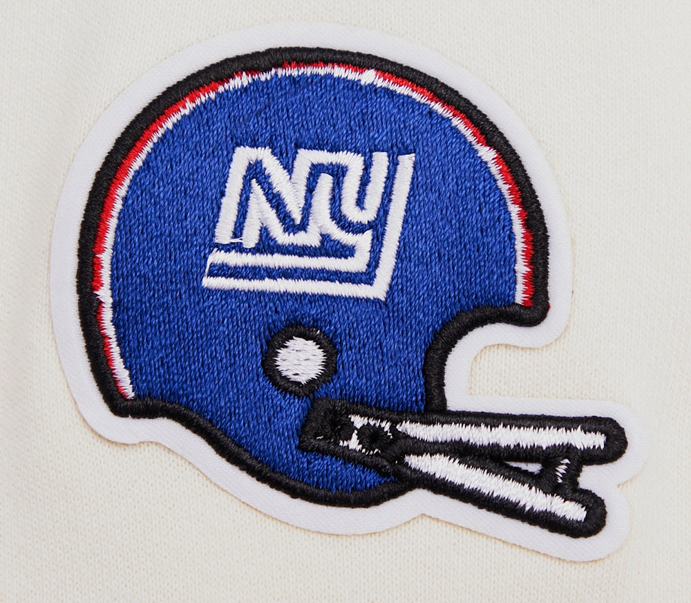 NFL NEW YORK GIANTS RETRO CLASSIC WOMEN'S RIB CREWNECK (EGGSHELL/DODGER BLUE)
